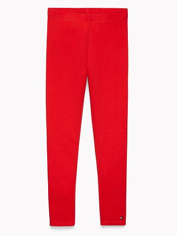 Lány Tommy Hilfiger Solid Leggings Piros | HU 1828EBC